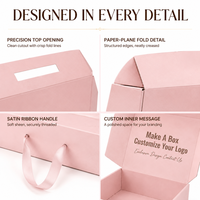Luxuriöse Bedruckte Rosa Verpackungsbox mit Papierbox und Griff Verpackungsschachteln für Kleinunternehmen