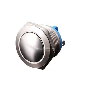 Brass IP65 16mm Nút nhấn cao Đầu phẳng đầu vít thiết bị đầu cuối chân tự đặt lại một nút khởi động tạm thời thường mở - Product Image 1