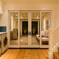 Portes coulissantes en aluminium à rupture de pont thermique modernes et personnalisées, double vitrage insonorisé, pour patio extérieur, villa, résidence