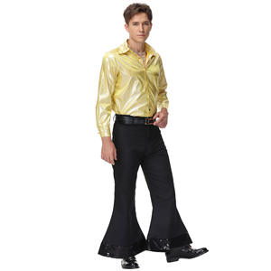 Traje de discoteca para adultos al por mayor, traje para hombre Retro dorado de los años 70, disfraz de Cosplay, disfraz de Halloween para hombre - Product Image 4