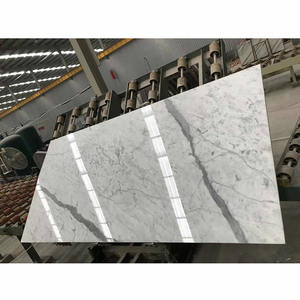 بلاط سيراميك روزاليا رخامي أبيض من Statuario ، لوح كبير ، غرفة معيشة بتشطيب عتيق/مصقل طبيعي - Product Image 3