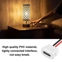 Connecteur d'alimentation USB, prise USB-C vers câble d'extension étanche Type C femelle à 2 broches avec fils nus à extrémité ouverte