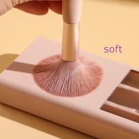 Ensemble de mini pinceaux de maquillage rose portable de voyage personnalisé pinceaux de maquillage avec étui à miroir