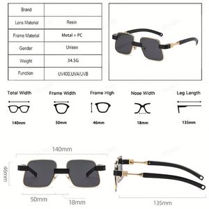 Gafas de Sol Personalizadas con Logotipo, Retro 2025, Montura de Doble Color Degradado, Protección UV400, Metálicas, Poligonales, Cuadradas, para Hombre y Mujer - Product Image 5