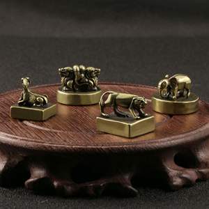 Mini Antique-Style Sammler Zodiac Brass Seal Craft - Product Image 4