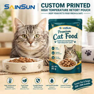 Custom Printed Food Grade Aluminium High Temperature 121 Heat Seal Cooking Retort Pouch Sachet Wet Pet Food Packaging <b>Bag</b> - Product Image 1
