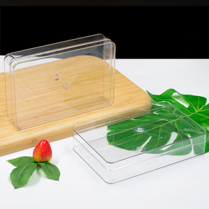 Cajas de embalaje de galletas planas de alta transparencia contenedor de plástico cuadrado duro reciclable con tapa para comida de pastel - Product Image 4