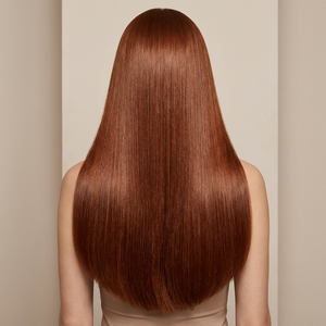 Perruques en cheveux humains brun rougeâtre 250% densité, perruque frontale en dentelle HD effet peau, <span class=keywords><strong>couleur</strong></span> roux cuivré, cheveux vierges bruts, 30 pouces, sans colle, prête à porter, pré-coupée - Product Image 4