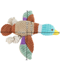 Jouet en peluche durable et interactif personnalisé pour petit chiot de taille moyenne avec perroquet en peluche grinçant avec jambe en corde Jouets à mâcher pour chien