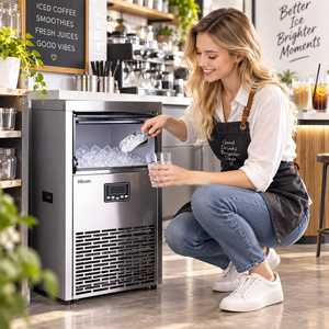 Máquina de Hielo Comercial Pequeña con Pantalla LED Profesional Hicon, Compresor Emerson, 65 kg/24 h, CE, <span class=keywords><strong>GS</strong></span>, EMC - Product Image 1