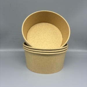 Tazones Redondos de Papel Kraft Marrón de 500 ml y 1000 ml del Fabricante, Tazones de Papel para Envasar Alimentos y Ensaladas - Product Image 3