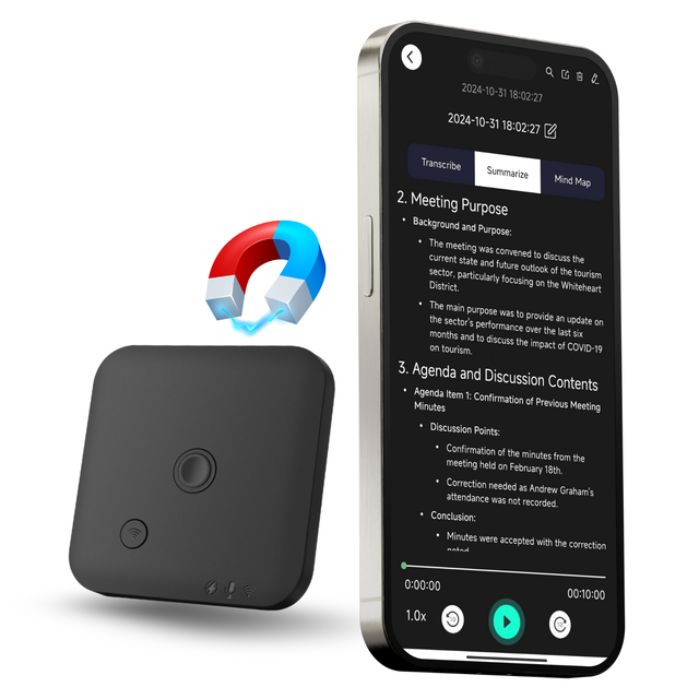 64GB Smart AI Voice Recorder Chatgpt AI Voice Recorder Transcriber Wireless APP Data Transmission Note AI Voice Recorder