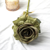 Fleurs d'automne longue tige velours Roses fleurs artificielles poussiéreux bleu fleurs artificielles décoration de salle de mariage