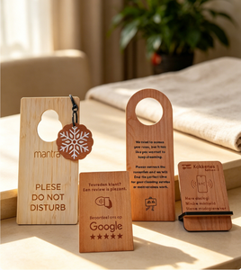 Nichen One - Letreros de Madera de Nogal Personalizables con Código QR para Restaurante, NFC, Google Display Review, Soporte NFC, Chip Ntag213, <span class=keywords><strong>Tarjeta</strong></span> de Reseñas - Product Image 3