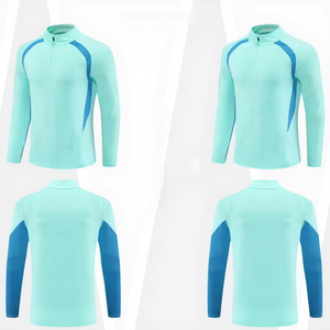 ชุดวอร์มฟุตบอลพิมพ์ลายแบบซิปครึ่งตัว แขนยาว สำหรับฤดูใบไม้ร่วงและฤดูหนาว ป้องกันรังสียูวี แห้งเร็ว ระบายอากาศได้ดี ผลิตจากผ้าถัก - Product Image 1