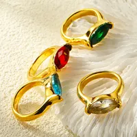 Bague en émeraude verte taille marquise, bijou de doigt texturé en acier inoxydable pour femme, idéal pour le quotidien