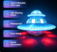 Modèle de vaisseau spatial UFO gonflable géant lumineux à LED, étanche, avec ventilateur intégré, taille personnalisable pour parcs à thème et événements artistiques