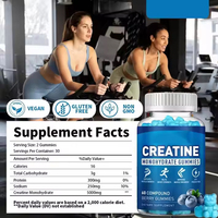 En stock 60 Gummies Marque privée Créatine monohydrate Complément alimentaire Renforcement musculaire ATP Vente en gros