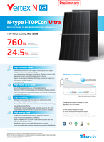 Panneaux solaires bifaciaux HJT BIPV de type N Trina Vertex N G3 Ultura TSM-NEG21C.20Q 740W-760W pour projets utilitaires