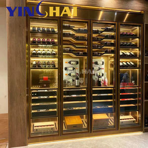 OEM de lujo moderno hogar muebles decorativos gabinete de vino sala de estar de cristal de bodega puertas gabinete de vino para la decoración de la cocina - Product Image 2