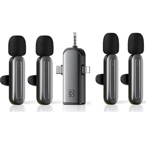 ไมโครโฟนไร้สาย 4MICS 4 in 1 รุ่น SX26 แบบ Lavalier ระบบ Plug-Play 2.4G ความหน่วงต่ำพิเศษ ไมโครโฟนขนาดเล็ก สำหรับการสัมภาษณ์/TikTok/Vlog/YouTube - Product Image 1