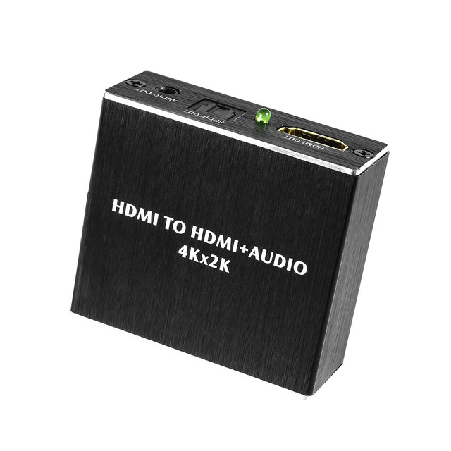 4K -Compatible Audio Extractor & 5.1 Splitter with 2xRCA(L/R) Output Retro Turntable Player Black