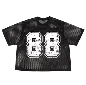 Camiseta de malla holgada de alta calidad para hombre, 180g, jersey, hombros caídos, transpirable, ligera, de secado rápido, con impresión de logotipo personalizado, OEM - Product Image 1