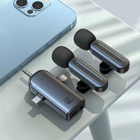 Microphone Lavalier Sans Fil 2.4G à Réduction de Bruit, Double Micro Cravate avec Récepteur 3.5mm Type-C Lightning pour iPhone, Android et Appareil Photo