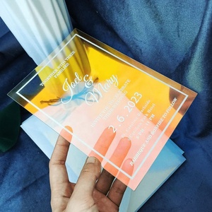 Invitation de <span class=keywords><strong>mariage</strong></span> en acrylique holographique irisé avec reflets de 2 mm ou 3 mm - Product Image 2