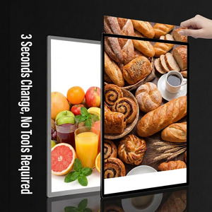Cadre d'affichage magnétique en alliage d'aluminium de qualité supérieure avec boîte lumineuse LED extractible et <span class=keywords><strong>verre</strong></span> trempé anti-explosion pour la publicité en métro - Product Image 1