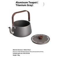 Vente en gros de chauffe-eau portable léger en alliage d'aluminium avec manche en bois, bouilloire de camping pour la randonnée et le pique-nique en plein air