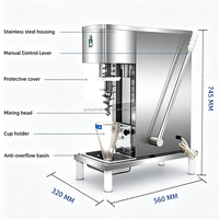 Machine à crème glacée en acier inoxydable pour usage quotidien, mixeur à crème glacée dure électrique commercial 750W avec cornet