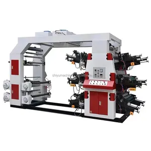 automatic 4 6 color PE PP PVC POF CPP OPP Plastic Film Bag label Flexographic Printing Machine