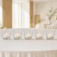 Porte-bougie en verre transparent pour la maison, 60 ml, avec rebord évasé, pour bougie chauffe-plat, récipient pour bougie parfumée faite à la main
