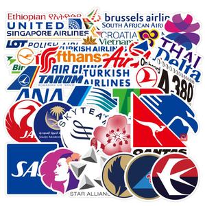 ZY0254C <span class=keywords><strong>Pegatinas</strong></span> de Vinilo Impermeables con Logotipo de Aerolínea, 55 Piezas, Calcomanías de Anime <span class=keywords><strong>para</strong></span> Botellas de <span class=keywords><strong>Agua</strong></span>, <span class=keywords><strong>Bicicletas</strong></span>, Equipaje, Patinetas, Adolescentes y Chicas - Product Image 1