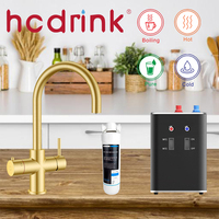 Iwater luxe or laiton chauffage instantané chauffage filtre purificateur distributeurs d'eau robinet cuisine évier robinet pour boire de qualité