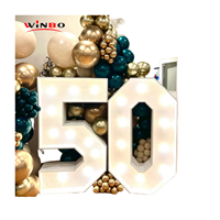 Chiffres et lettres lumineuses 3D LED pour décoration de gâteau d'anniversaire et de fête