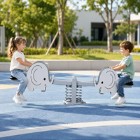Balançoire à Bascule en Métal de Haute Qualité à 2 Places pour Enfants, Équipement de Jeux Extérieur pour Parc, Jardin, Maternelle, Crèche, Sièges en Plastique