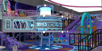 Équipement de terrain de jeu intérieur sur le thème de l'espace personnalisé pour enfants avec piscine à balles, toboggans LED et structures d'escalade pour centres commerciaux