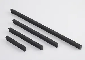 Meuble accessoire quincaillerie profilé en aluminium forme de balle couleur or noir poignée d'armoire de cuisine longue armoire de placard