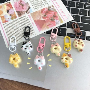 Cute Cartoon Cat Donut Keychain Lovely Animal <b>Couple</b> Pendant Student Bag Backpack Simple Hanging <b>Ornament</b> Gift Wholesale - Product Image 1