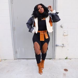 Otoño Invierno suelta cárdigan de piel <span class=keywords><strong>artificial</strong></span> Casual motocicleta chaqueta de pana abajo abrigos de Mujer abrigos de invierno para mujer - Product Image 4