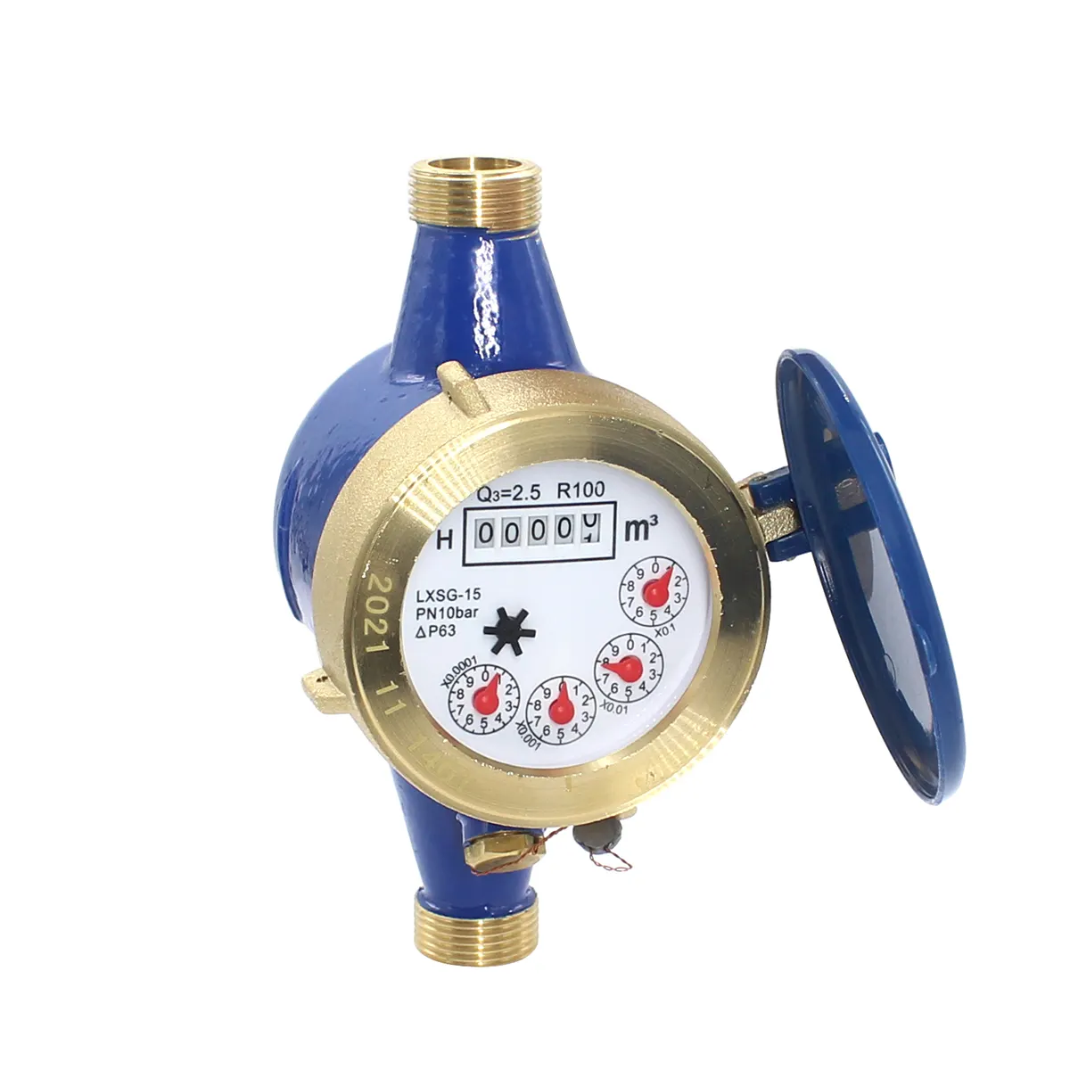 Brass gauge rotary vane multi jet cold water meter with high quality