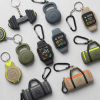 Porte-clés personnalisés en PVC pour jeux de ballon – Lot de porte-clés en forme de ballon de football, de basketball, de raquette de tennis – Articles promotionnels personnalisés pour fans et équipes