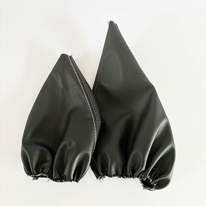 Funda de cuero para palanca de cambios BMW con costuras rojas, accesorio de protección para la palanca de cambios del coche. - Product Image 3