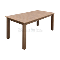 Ensemble de salle à manger d'extérieur, meubles de jardin en plastique et bois, ensemble de meubles de patio, chaise et table en plastique et bois