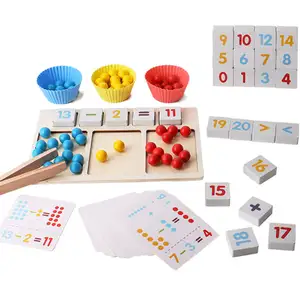 어린이의 조기 교육 창의적 학습 어린이를위한 나무 장난감 다채로운 Preteen 숫자 블록 장난감 계산 게임