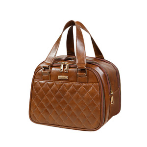 Trousse de Toilette de Voyage Portable Grande Capacité en Cuir Huilé avec Fermeture Éclair, Forme Rectangulaire, Rangement Multifonctionnel pour la Maison - Product Image 3