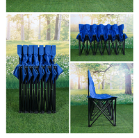 Banc de patio pliable portable 6 places, léger, pour les côtés des terrains de football, avec poches latérales et sac de transport