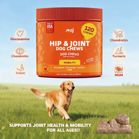 Complément alimentaire pour chiens à la saveur de foie, formulé par des vétérinaires, pour le soutien des articulations, 90 comprimés à mâcher souples, aide professionnelle pour les hanches et les articulations